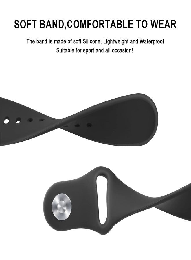 Meliya Band for Samsung Galaxy Watch 3 Bands 45mm Women Men, 22mm Adjustable Soft Silicone Sport Strap Replacement Band for Galaxy Watch 3 45mm (Black) - Image 3