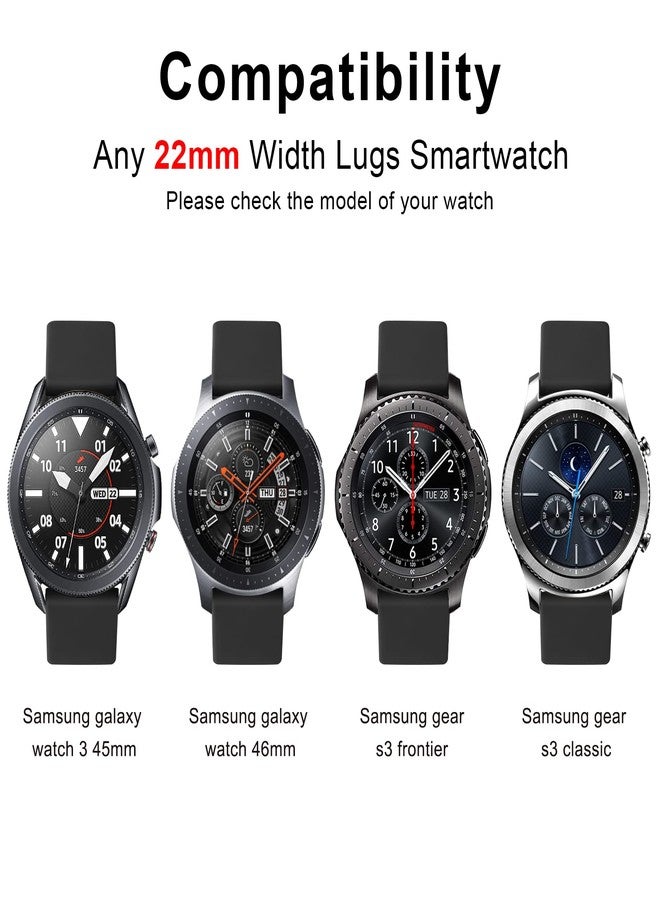 Meliya Band for Samsung Galaxy Watch 3 Bands 45mm Women Men, 22mm Adjustable Soft Silicone Sport Strap Replacement Band for Galaxy Watch 3 45mm (Black) - Image 5