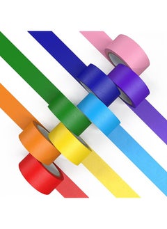 KASTWAVE Colored Masking Tape 8 Rolls Color Masking Tape Craft Tape Painter Tape Labeling Tape For Arts Crafts Diy Decorative Paper Tape For Kids 8 Color 2.5Cm * 104M  - Image 1
