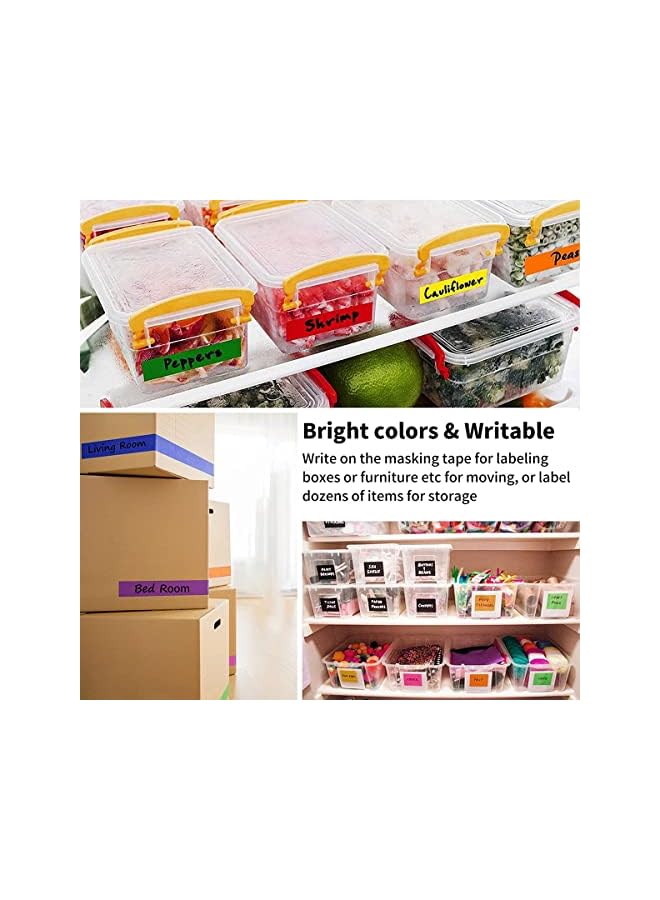 KASTWAVE Colored Masking Tape 8 Rolls Color Masking Tape Craft Tape Painter Tape Labeling Tape For Arts Crafts Diy Decorative Paper Tape For Kids 8 Color 2.5Cm * 104M - Image 5