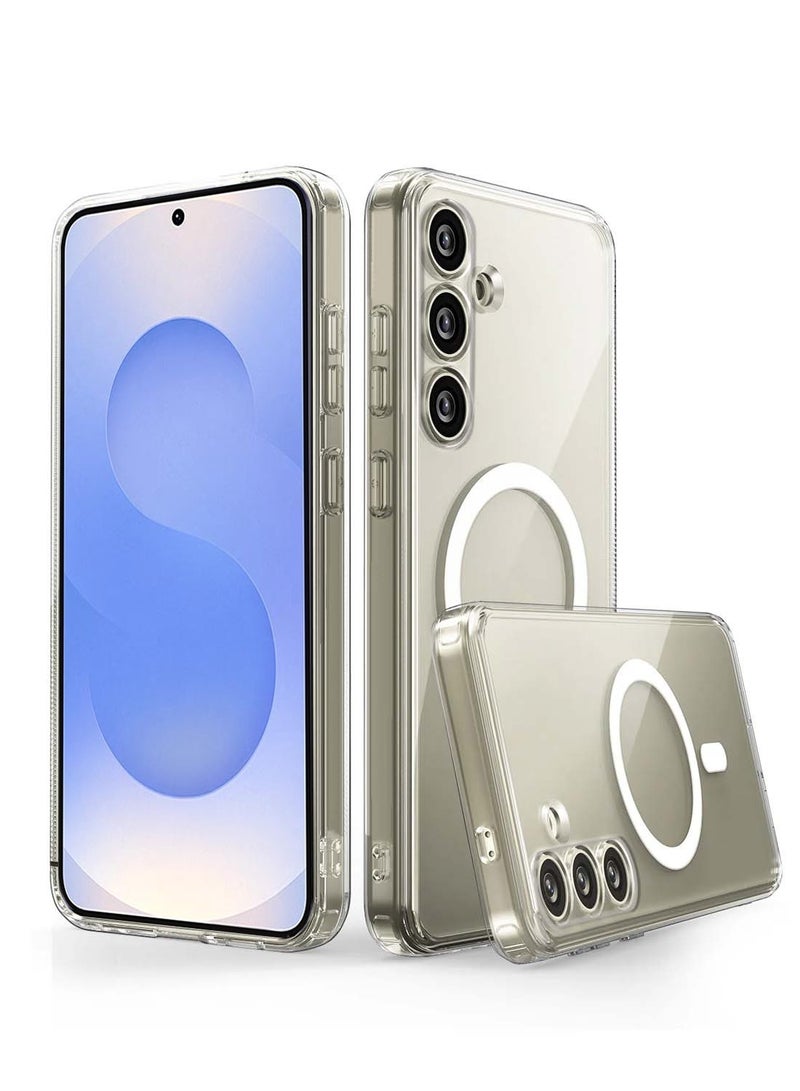 Techie حافظة شفافة مغناطيسية MagSafe لهاتف سامسونج جالاكسي S25 بلس 5G 2025، ظهر صلب نحيف مضاد للصدمات، يدعم الشحن اللاسلكي - Image 1