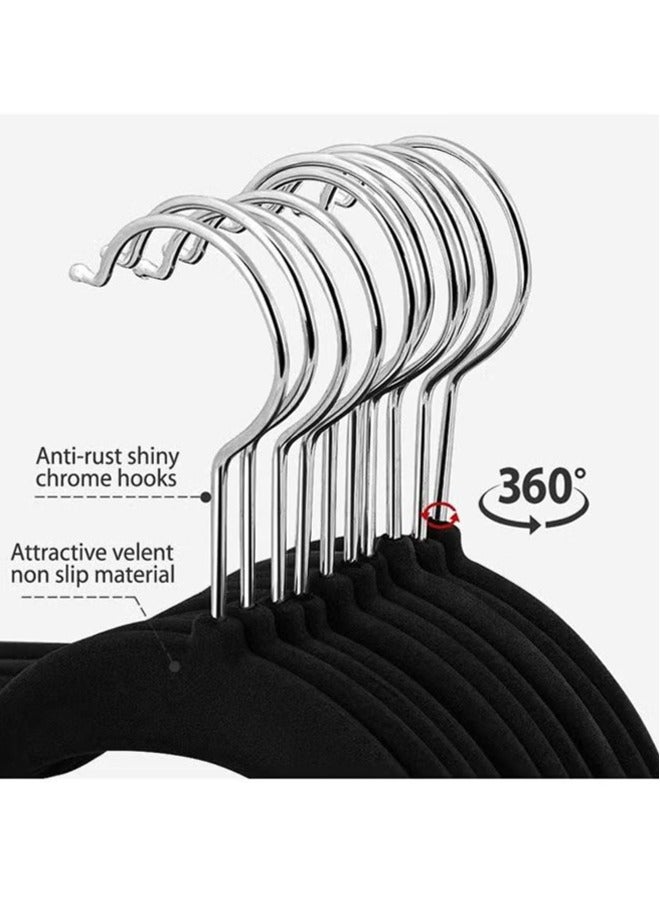 100 Pieces Of Non-slip Velvet Cloth Rack Set Black  - Image 2