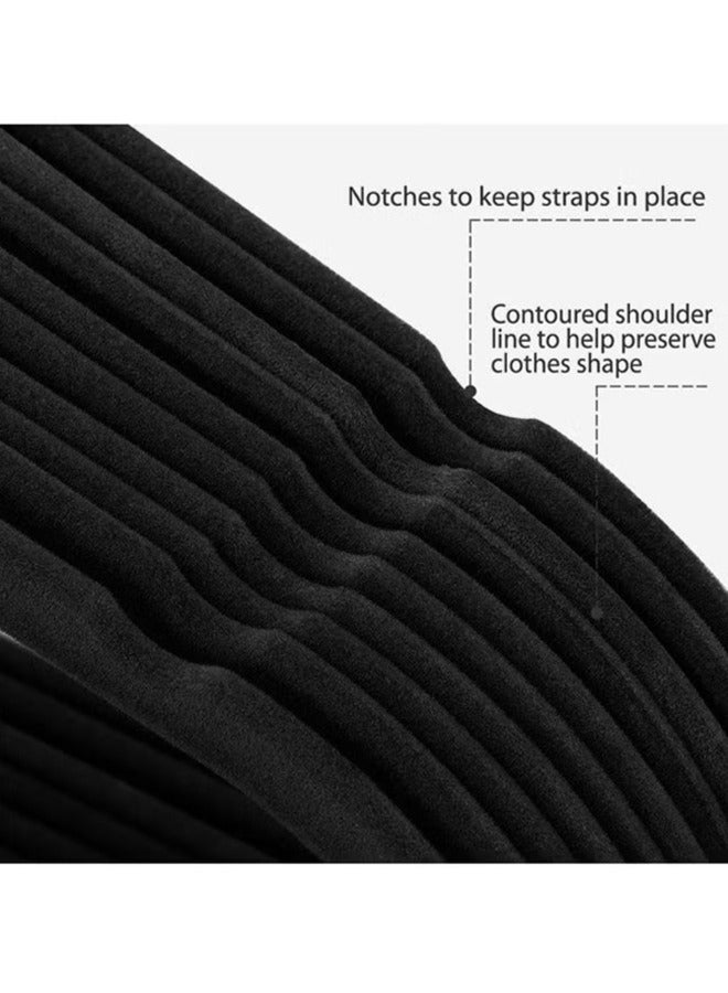 100 Pieces Of Non-slip Velvet Cloth Rack Set Black  - Image 5
