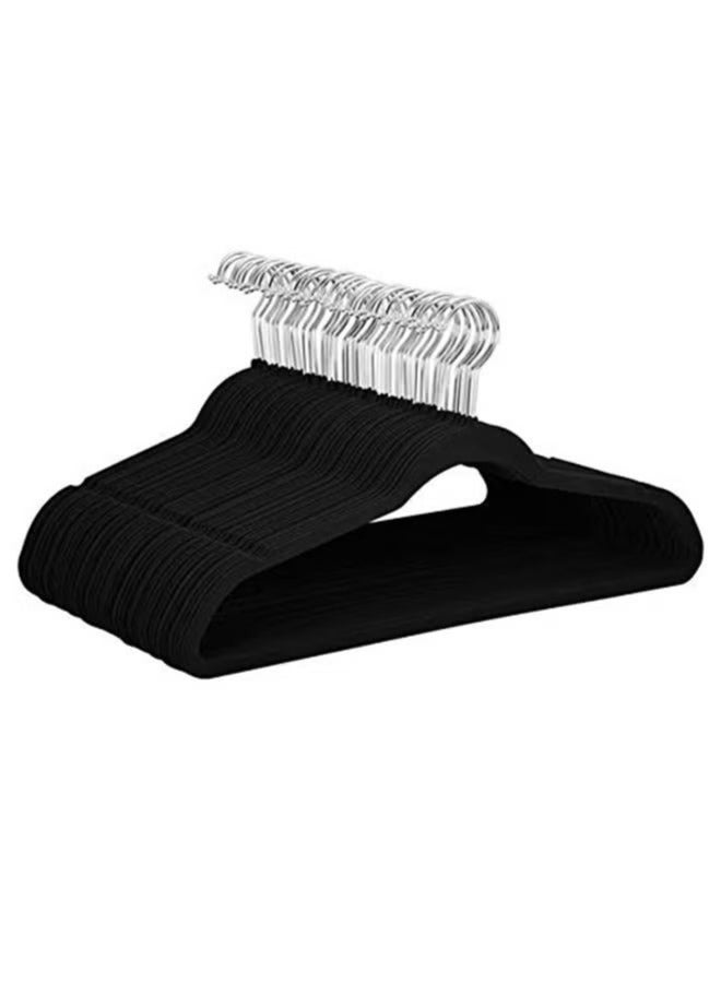 100 Pieces Of Non-slip Velvet Cloth Rack Set Black  - Image 1