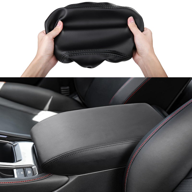 غطاء كونسول السيارة متوافق مع أكورد هوندا 2026 2025 2024 2023 غطاء مسند الذراع صندوق تخزين مسند الذراع أغطية واقية بخياطة سوداء