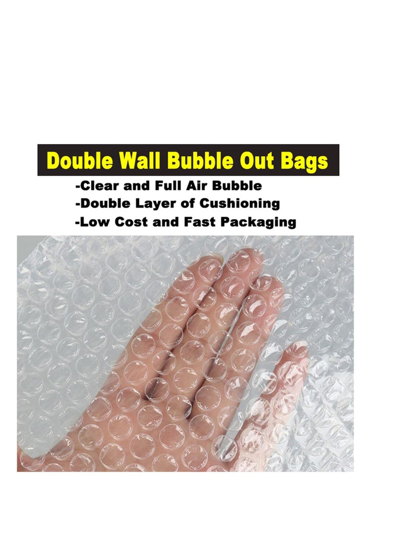 SYOSI Clear Bubble Out Bag and Pouches, Protective Bubble Pouch Double Walled Cushioning Bags Thickening Shockproof Foam Bags for Shipping, Storage and Moving 50 Pcs  - Image 2