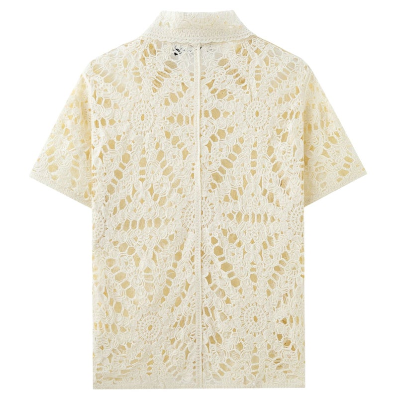 Men's Summer Hollow Knit Polo Shirt - Image 3