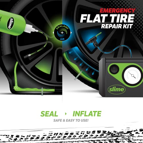 Slime CRK0305 - IN Flat Tyre Puncture Repair, Smart, Emergency Kit for Car Tyres, Includes Sealant and Inflator Pump, Suitable for Cars and Other Highway Vehicles, 15 Min Fix - Image 5