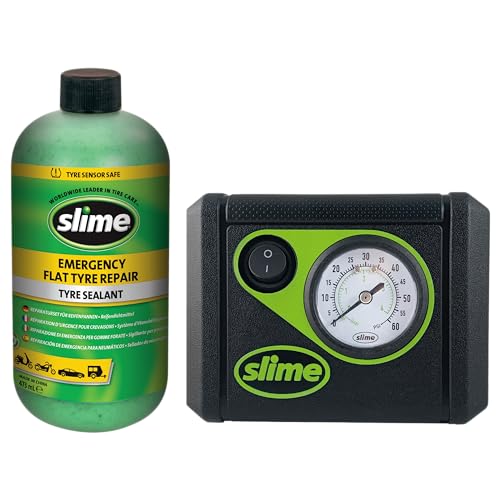 Slime CRK0305 - IN Flat Tyre Puncture Repair, Smart, Emergency Kit for Car Tyres, Includes Sealant and Inflator Pump, Suitable for Cars and Other Highway Vehicles, 15 Min Fix - Image 2