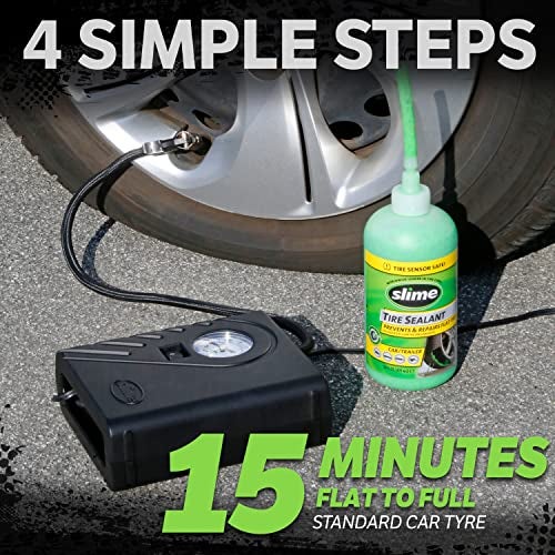 Slime CRK0305 - IN Flat Tyre Puncture Repair, Smart, Emergency Kit for Car Tyres, Includes Sealant and Inflator Pump, Suitable for Cars and Other Highway Vehicles, 15 Min Fix - Image 3