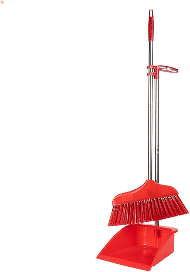 sulfar Long Handle Broom and Dustpan Set, Standing Upright Design, Lightweight & Durable, Ideal for Home, Kitchen & Office Floor Cleaning – Pack of 1 - Image 1