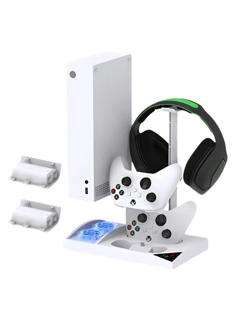 Cooling Stand with Charging Station for Xbox Series S – Efficient Cooling System, Dual Controller Charger & Space-Saving Design for Organized Gaming Setup