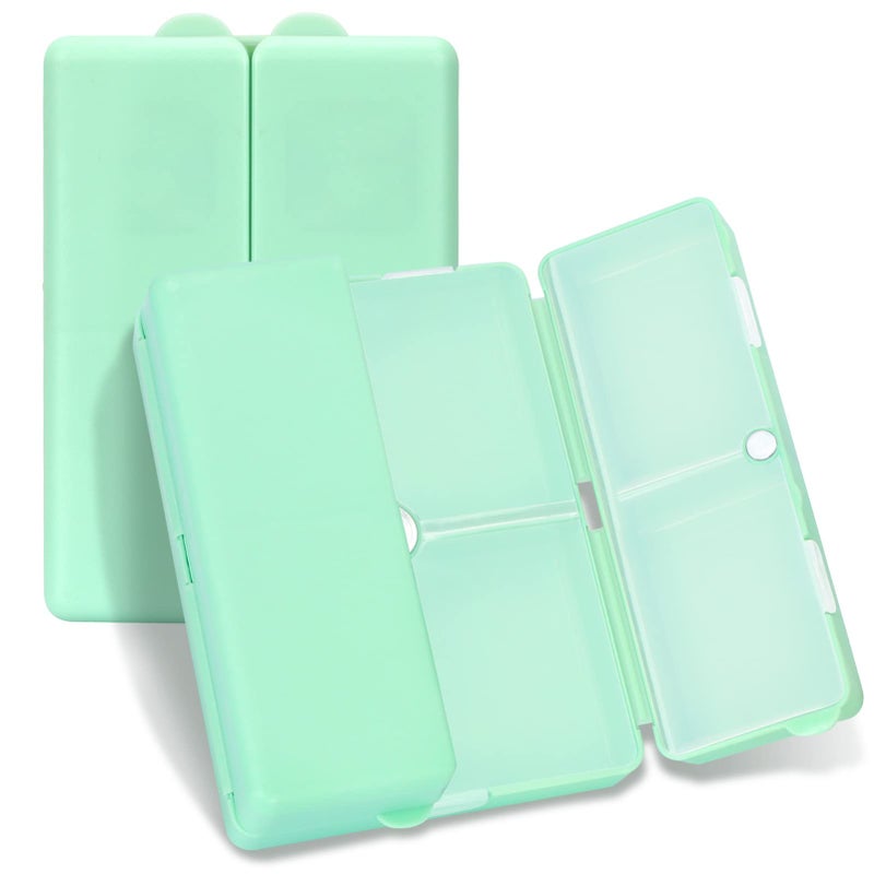 FYY Daily Pill Organizer,7 Compartments Portable Pill Case Travel Pill Organizer,[Folding Design] Pill Box for Purse Pocket to Hold Vitamins,Cod Liver Oil,Supplements and Medication-DarkGreen - Image 1