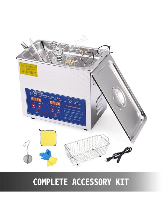 Ultrasonic Cleaner 3L Class Capacity Ultrasonic Parts Cleaner 40kHz, Digital Time and Temp Control, Stainless Steel Ultra Sonic Cleaning Machine with Cleaning Baskets, for Jewelry, Small Items - Image 5
