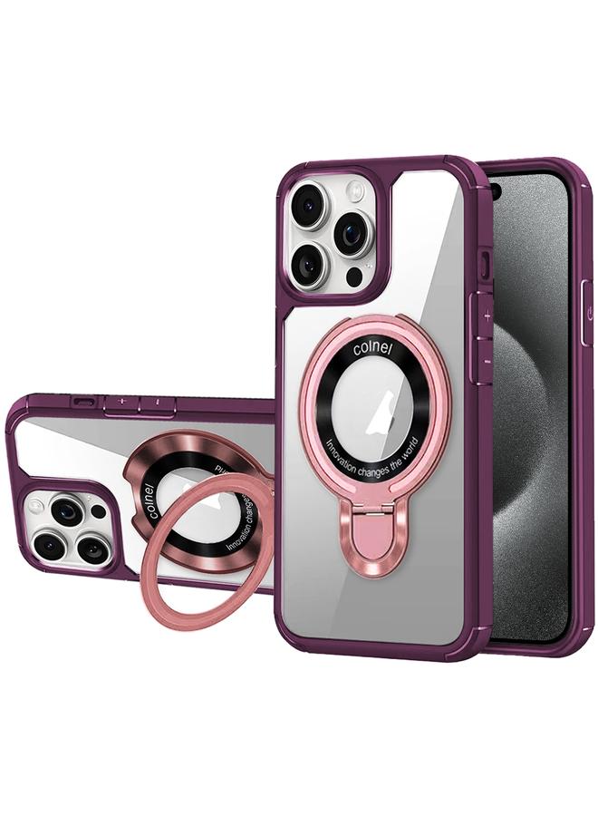 اس-توب جراب هاتف iPhone 15 Pro MagSafe Acrylic Hybrid TPU مع حامل - Image 1