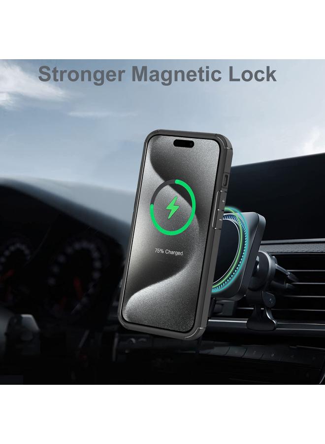 اس-توب جراب هاتف iPhone 15 Pro MagSafe Acrylic Hybrid TPU مع حامل - Image 5