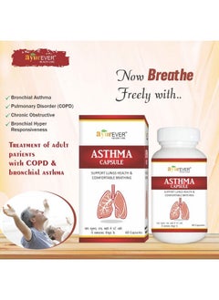 AYUREVER Asthma Capsule Support Lunge Health & Comfortable Breating 60 Capsule  - Image 3