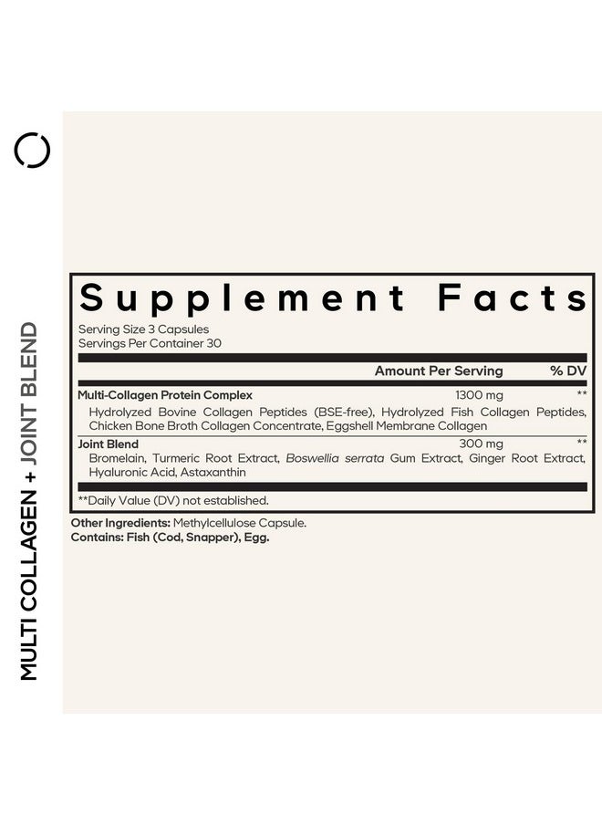 Codeage Codeage Multi Collagen Protein + Joint Blend Supplement, Hyaluronic Acid, Bromelain, Turmeric, Ginger, Boswellia, Astaxanthin - Hydrolyzed Bovine Collagen - 5 Collagen Types - Non-GMO - 90 Capsules  - Image 2