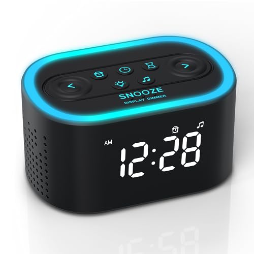 Reacher Digital Alarm Clock & White Noise Sound Machine, 21 Soothing Sounds, 7 Wake Up Sounds, 8 Night Lights, 32-Level Volume, 9 Sleep Timer, Memory Function for Adult, Kid, Bedside, Bedroom - Image 1