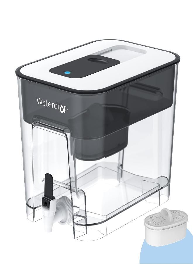 Waterdrop Waterdrop 200-Gallon Long-Life 40-Cup Water Filter Dispenser with 1 Filter, 5X Times Lifetime, Reduces Chlorine and More, BPA Free, Black  - Image 2