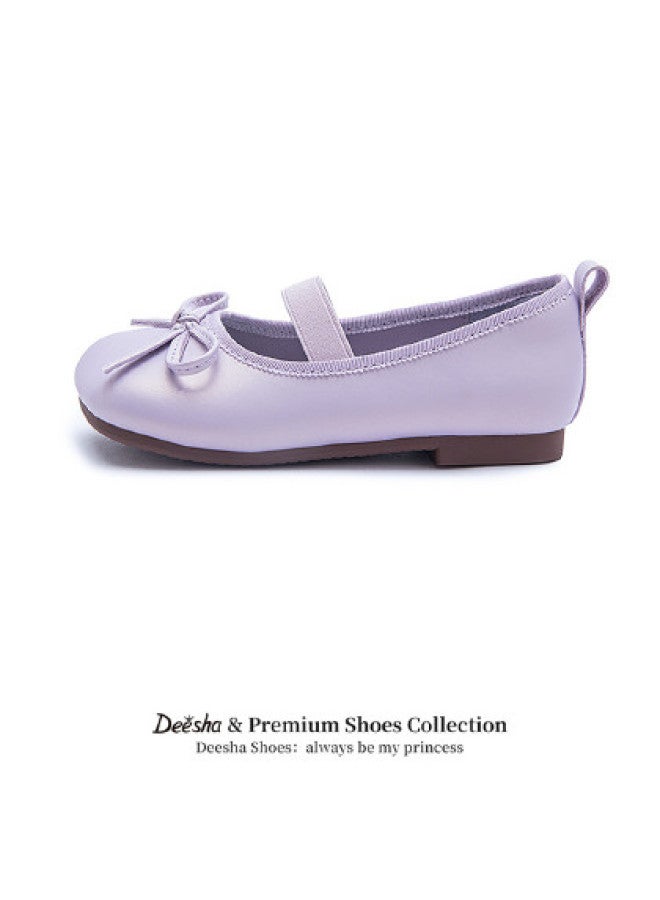 DEESHA Bow Ballet Style】girls' Leather Shoes 25 Summer Children's Mid-to-large Size Flats Versatile Fashion Shoes - Image 1