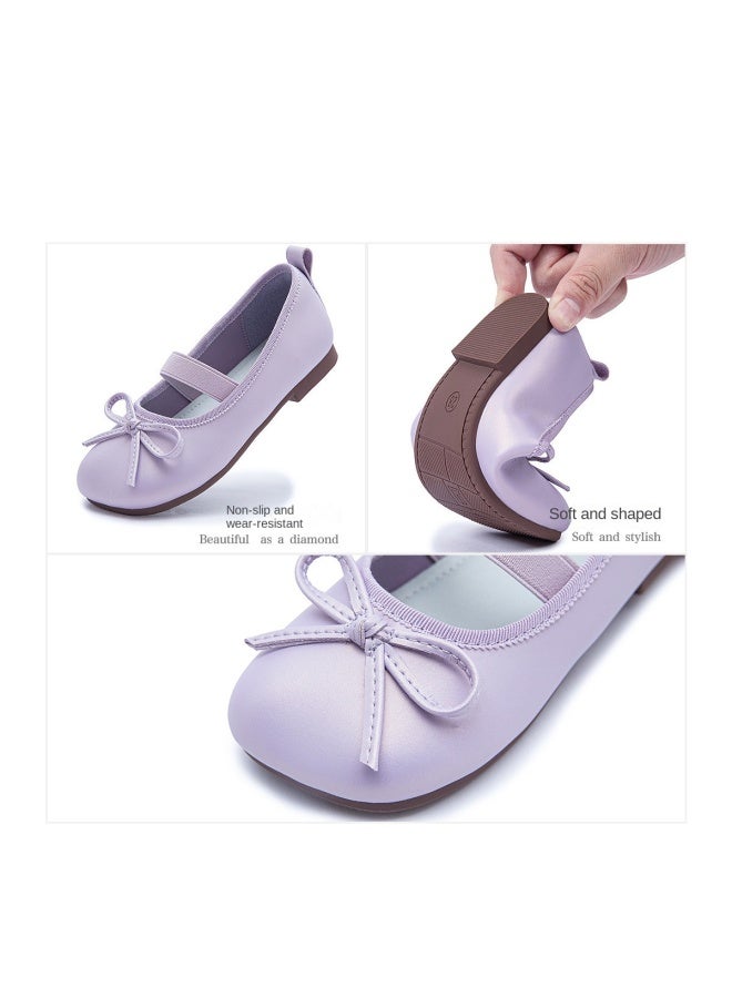 DEESHA Bow Ballet Style】girls' Leather Shoes 25 Summer Children's Mid-to-large Size Flats Versatile Fashion Shoes - Image 5