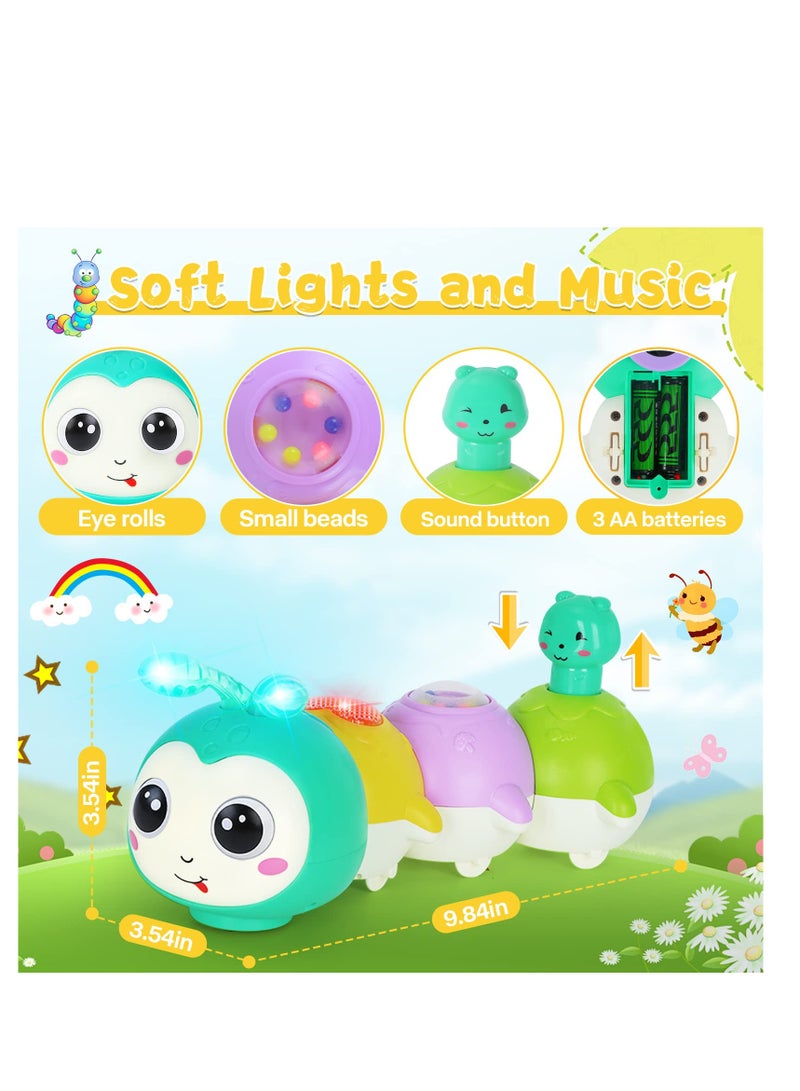 Excefore Baby Toys 6+ Months, Electric Rocking Caterpillar, Crab Toy With Music Light and Magnetic Suction Function, Interactive Walking Sensory Toys for Toddlers 6+ Months Boys Girls - Image 5