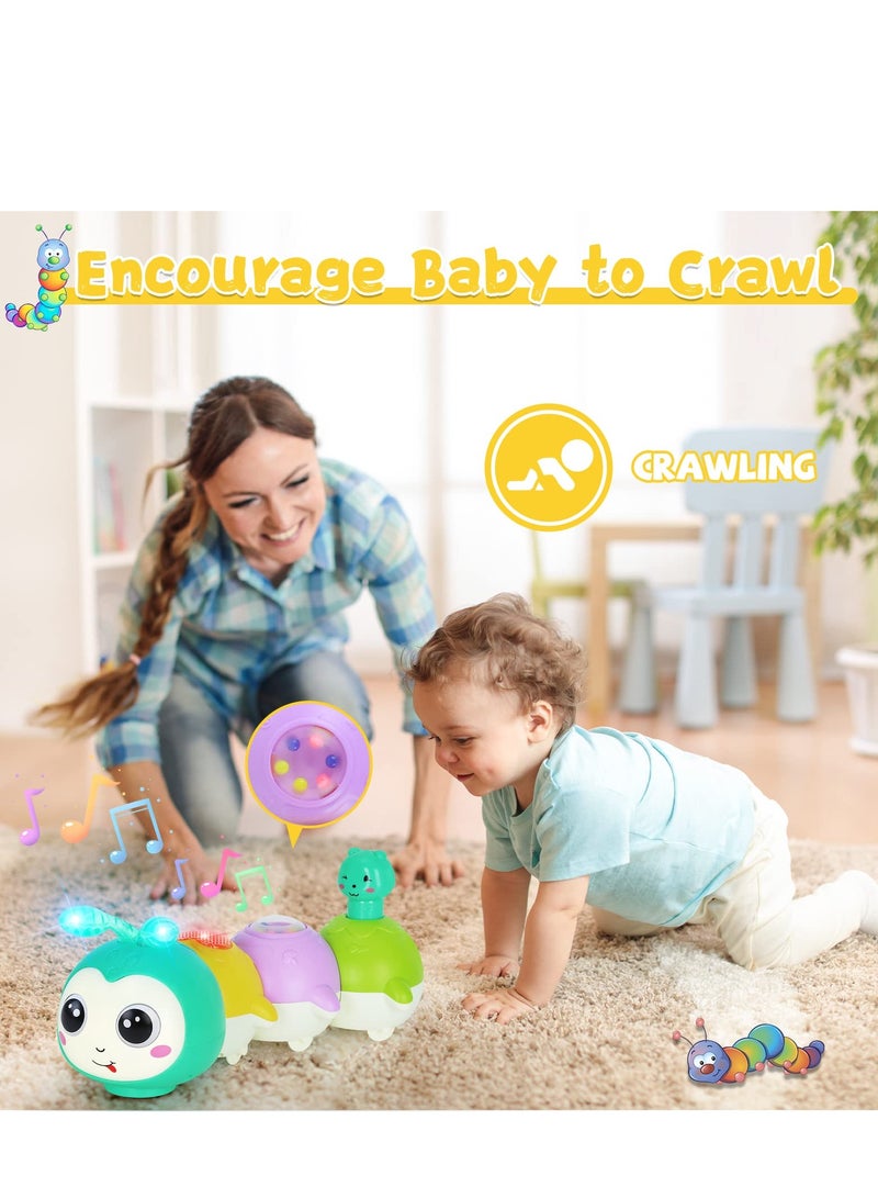 Excefore Baby Toys 6+ Months, Electric Rocking Caterpillar, Crab Toy With Music Light and Magnetic Suction Function, Interactive Walking Sensory Toys for Toddlers 6+ Months Boys Girls - Image 4