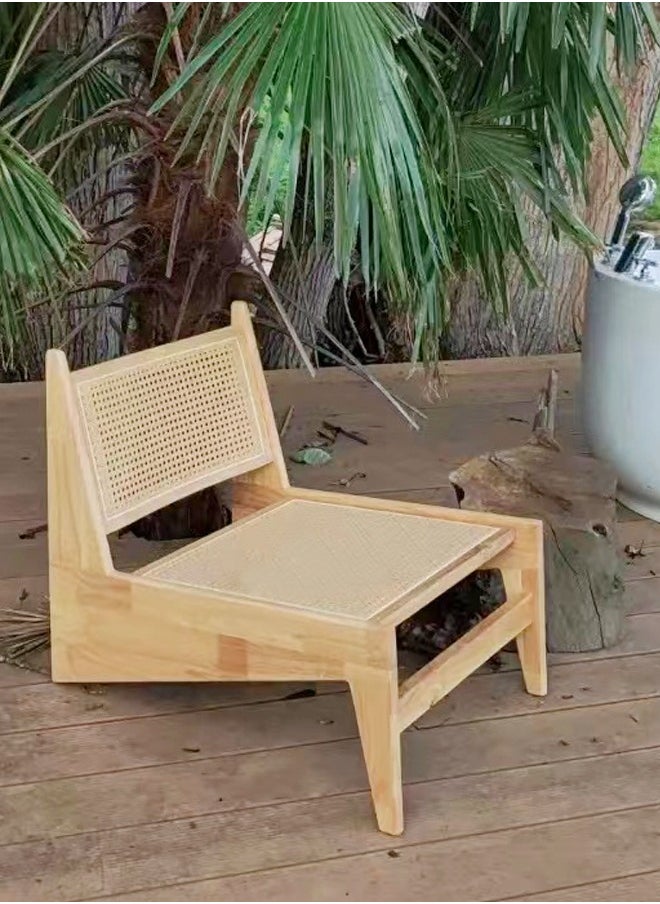 fashionhome 1-Piece Multifunction Modern Household Wide Seat Ergonomic Upholstered Rattan Comfortable Support Backrest Low Height Accent Chair for Living Room Garden Balcony Yard Patio 58.5x70x61 cm  - Image 2