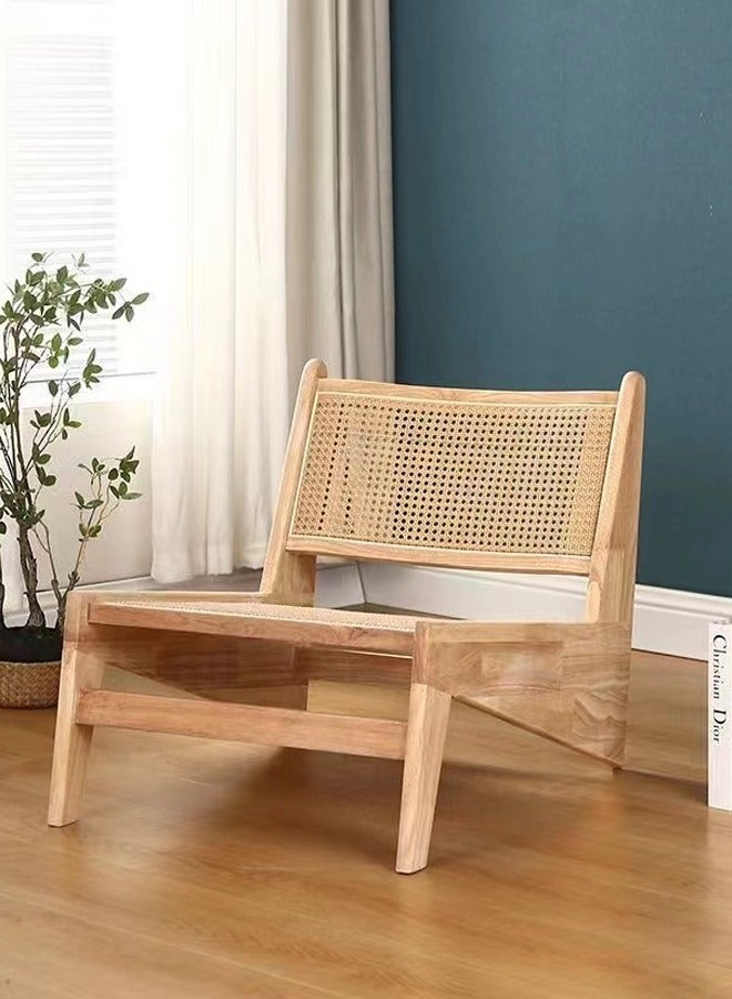 fashionhome 1-Piece Multifunction Modern Household Wide Seat Ergonomic Upholstered Rattan Comfortable Support Backrest Low Height Accent Chair for Living Room Garden Balcony Yard Patio 58.5x70x61 cm  - Image 2