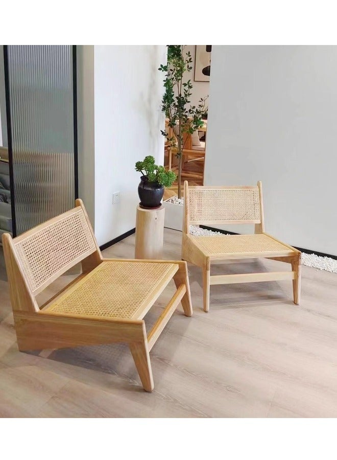 fashionhome 1-Piece Multifunction Modern Household Wide Seat Ergonomic Upholstered Rattan Comfortable Support Backrest Low Height Accent Chair for Living Room Garden Balcony Yard Patio 58.5x70x61 cm - Image 3