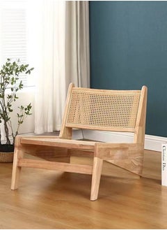 fashionhome 1-Piece Multifunction Modern Household Wide Seat Ergonomic Upholstered Rattan Comfortable Support Backrest Low Height Accent Chair for Living Room Garden Balcony Yard Patio 58.5x70x61 cm  - Image 1