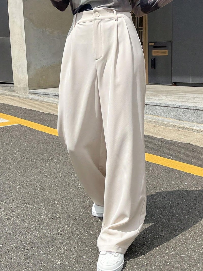KOTTY Women's High Rise Viscose Rayon Straight Fit Korean Trouser(White,32) - Image 4