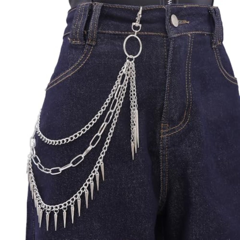 Gothic Chain Belt Pants Chains for Men Women Punk Wallet Chains Gothic Hip Hop Rock Pocket Chain Jeans Chain Belts for Women Gothic Halloween Accessories - Image 2
