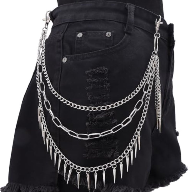 Gothic Chain Belt Pants Chains for Men Women Punk Wallet Chains Gothic Hip Hop Rock Pocket Chain Jeans Chain Belts for Women Gothic Halloween Accessories - Image 3