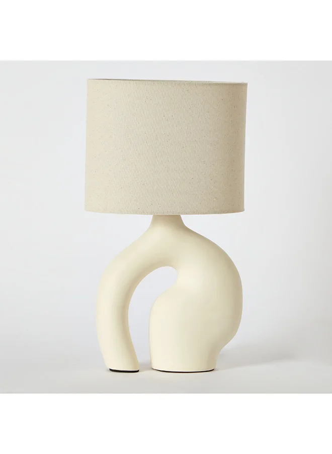 Home Box Novalie Ceramic Table Lamp with Linen Shade 23 x 39 x 13 cm