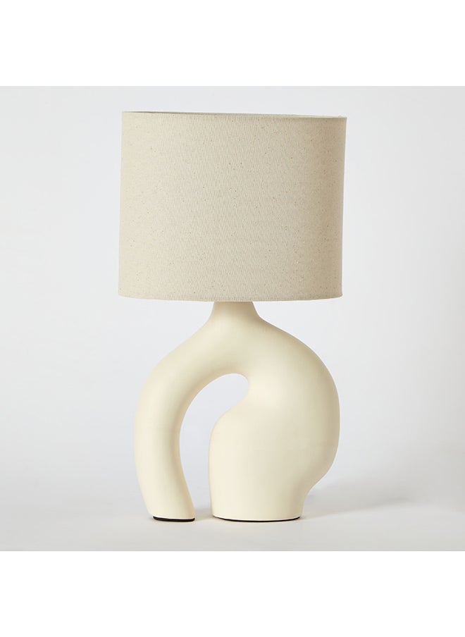 Home Box - Novalie Ceramic Table Lamp with Linen Shade 23 x 39 x 13 cm - Image 1