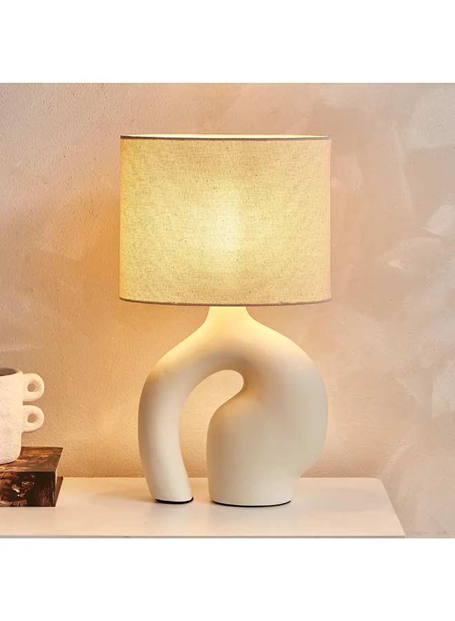 Home Box Novalie Ceramic Table Lamp with Linen Shade 23 x 39 x 13 cm