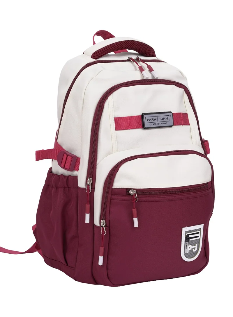 PARAJOHN Parajohn 18" School Bag for Boys & Girls, Lightweight Large Capacity Backpack with Multiple Compartments & Side Pockets, Red