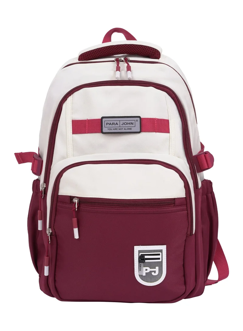 PARAJOHN Parajohn 18" School Bag for Boys & Girls, Lightweight Large Capacity Backpack with Multiple Compartments & Side Pockets, Red