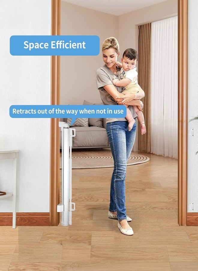 Veraste Retractable Baby Gate for Doorways and Stairs, Mesh Safety Gate for Pet, Indoor & Outdoor Use, One-Hand Operation, Easy Installation, 33.6" Tall, Expands to 55" Wide（White,33.6"x55" - Image 5