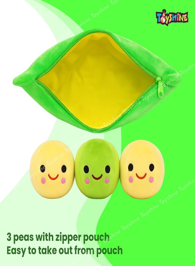 Toyshine 11cm Pea Vegetable Soft Toy | Cute Mini Plush Pea with Smiling Face | Ultra Soft Tiny Cuddle Toy for Kids Boys Girls | Perfect Return Gift & Room Décor - Image 2