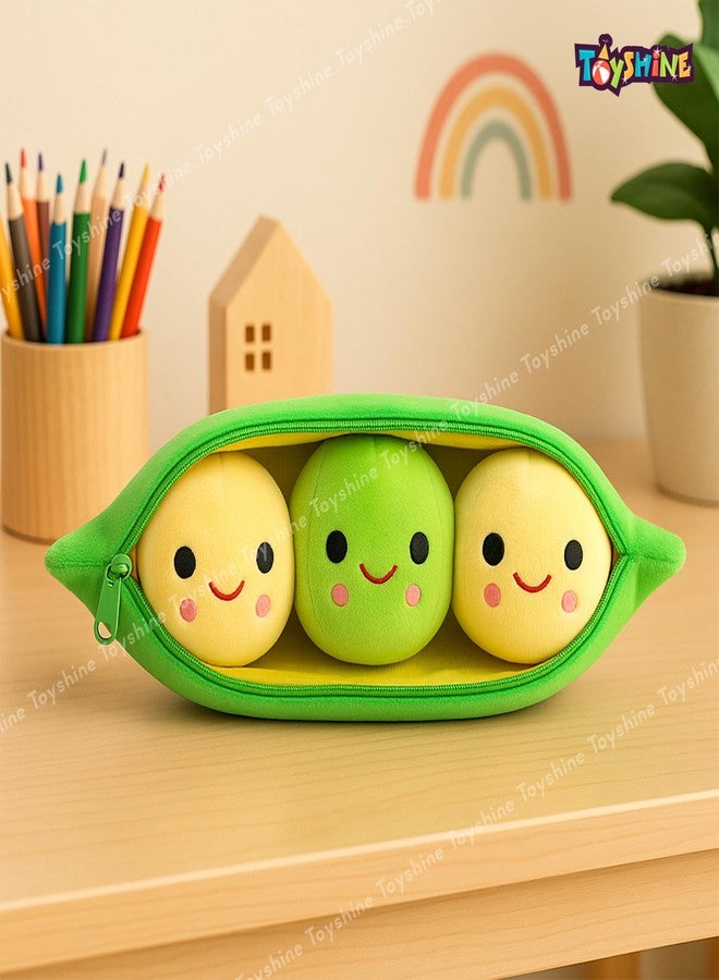 Toyshine 11cm Pea Vegetable Soft Toy | Cute Mini Plush Pea with Smiling Face | Ultra Soft Tiny Cuddle Toy for Kids Boys Girls | Perfect Return Gift & Room Décor - Image 4