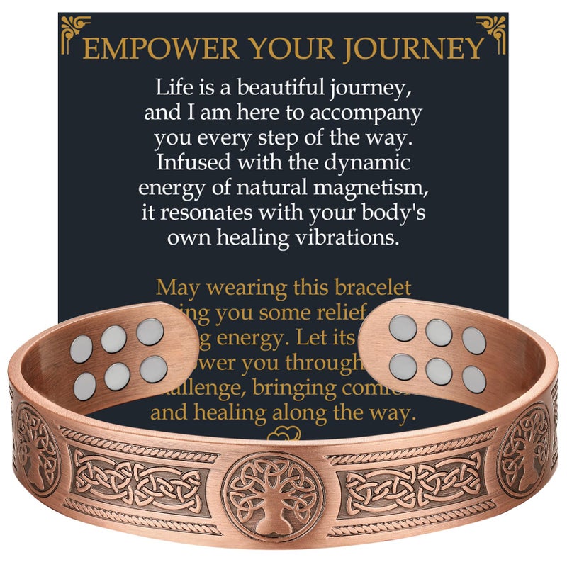 Jecanori Copper Bracelet for Men 18X Strength Mens Magnetic Bracelets with 3800 Gauss Magnets 9999 Pure Solid Copper Jewelry Gift