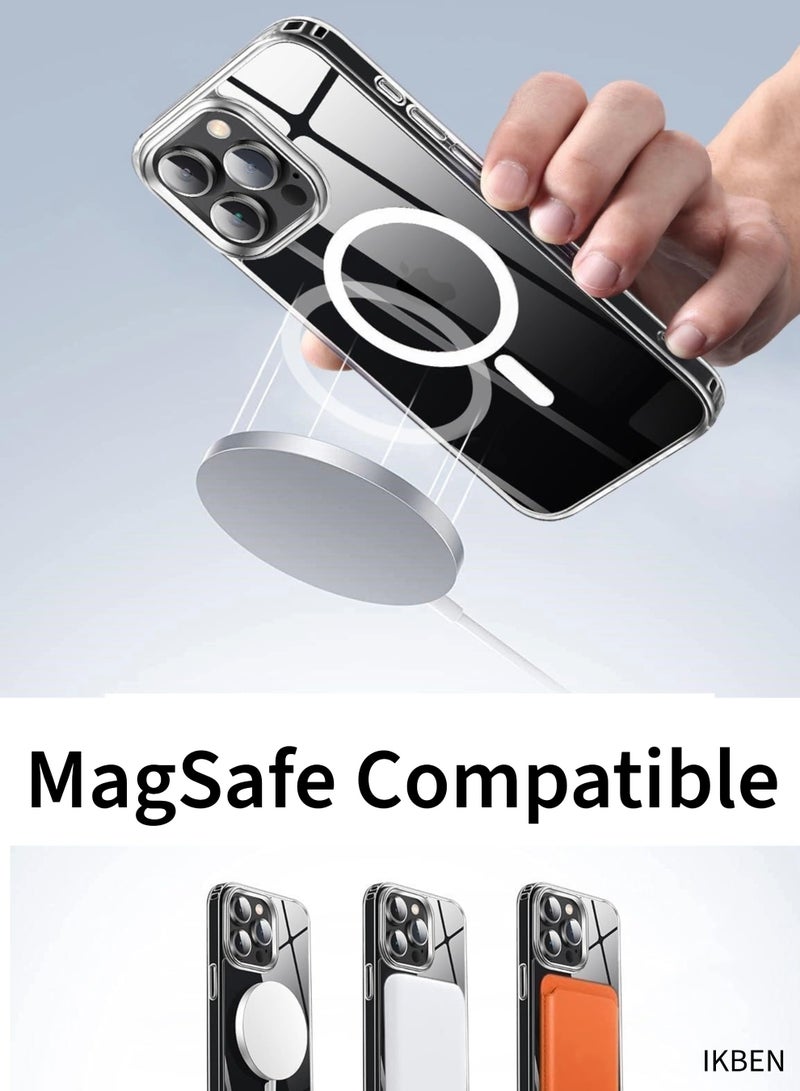 IKBEN iPhone 15 Pro Max MagSafe Case, Magnetic Ring Compatible, Shock Absorption Protective Cover, Clear Transparent TPU Acrylic Case, Slim Fit, Anti Scratch, Wireless Charging Compatible for iPhone 15 Pro Max 6.7 inch by IKBEN - Image 2