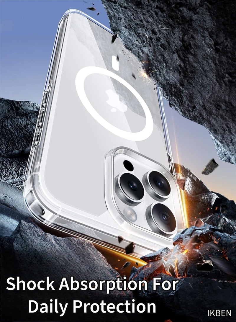 IKBEN iPhone 15 Pro Max MagSafe Case, Magnetic Ring Compatible, Shock Absorption Protective Cover, Clear Transparent TPU Acrylic Case, Slim Fit, Anti Scratch, Wireless Charging Compatible for iPhone 15 Pro Max 6.7 inch by IKBEN - Image 4