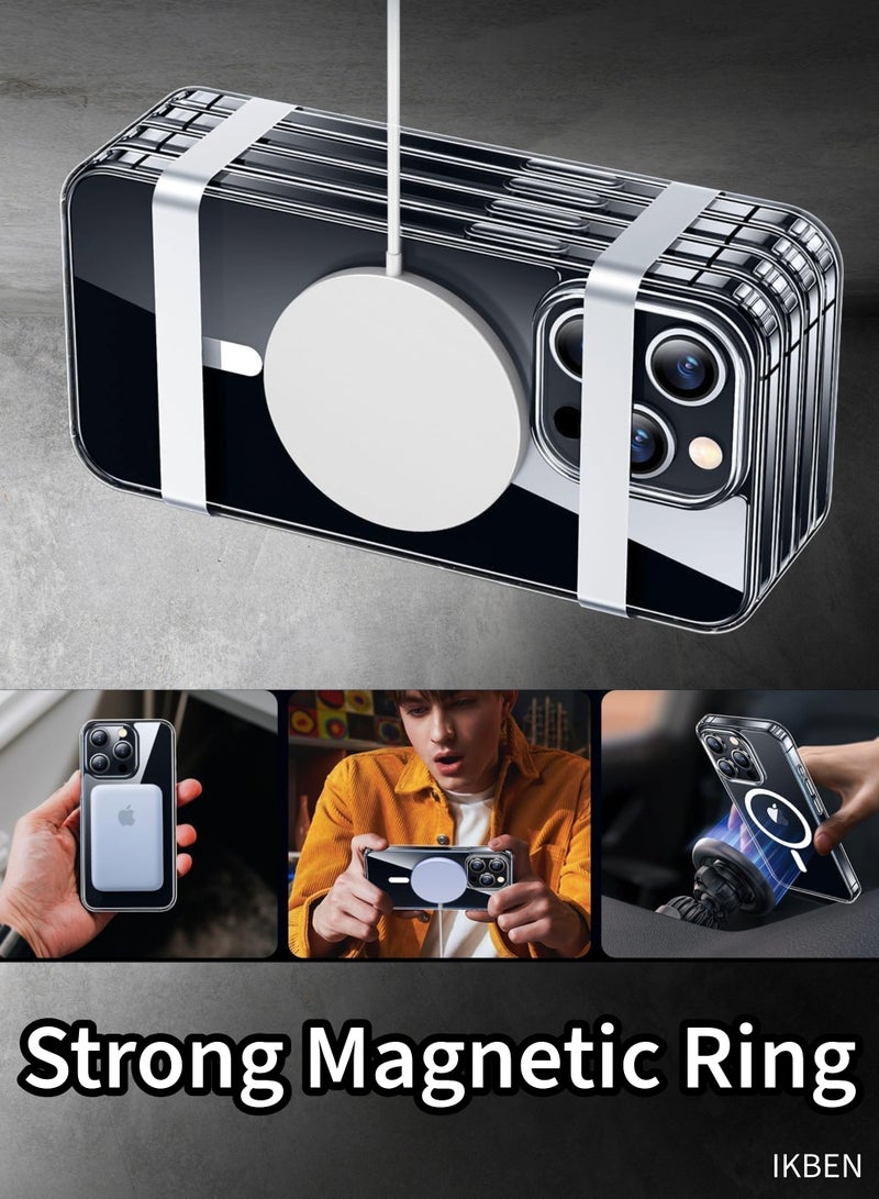 IKBEN iPhone 15 Pro Max MagSafe Case, Magnetic Ring Compatible, Shock Absorption Protective Cover, Clear Transparent TPU Acrylic Case, Slim Fit, Anti Scratch, Wireless Charging Compatible for iPhone 15 Pro Max 6.7 inch by IKBEN - Image 5