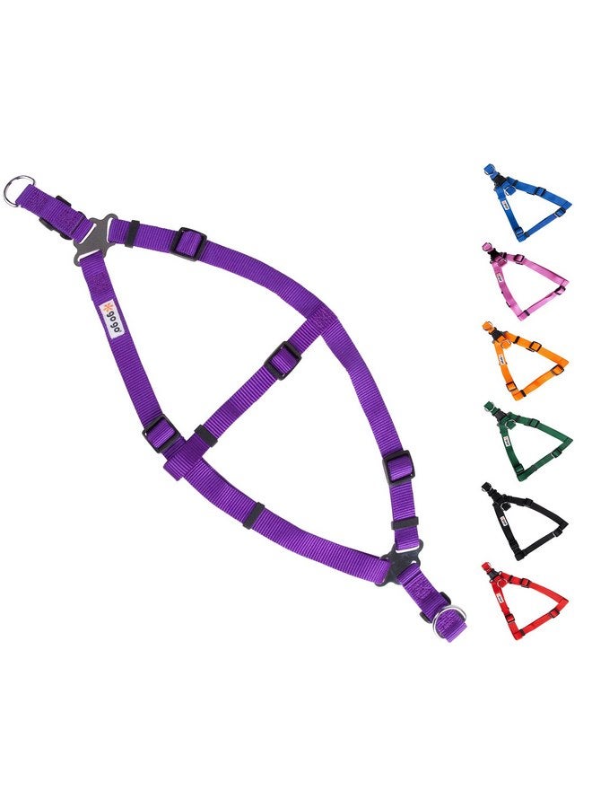 GOGO Pet Products Comfy Nylon 5/8-Inch Adjustable Easy Pet Harness, Small, Purple - Image 1