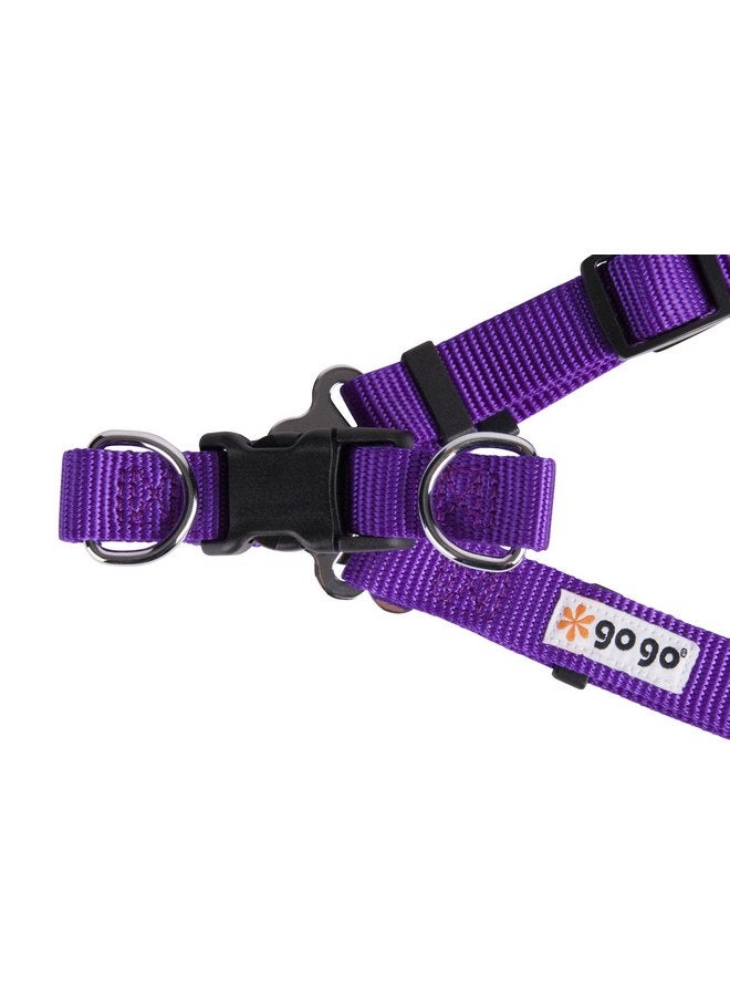 GOGO Pet Products Comfy Nylon 5/8-Inch Adjustable Easy Pet Harness, Small, Purple - Image 3
