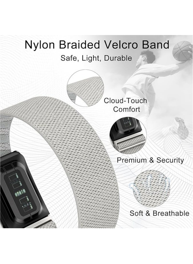 Aookay Stretchy Nylon Replacement Band Compatible For Whoop 5.0 Wearable Fitness Tracker Accessories Men & Women Fashion Adjustable Wristband Breathable, Comfortable & Easy to Use Strap (Starlight) - Image 2